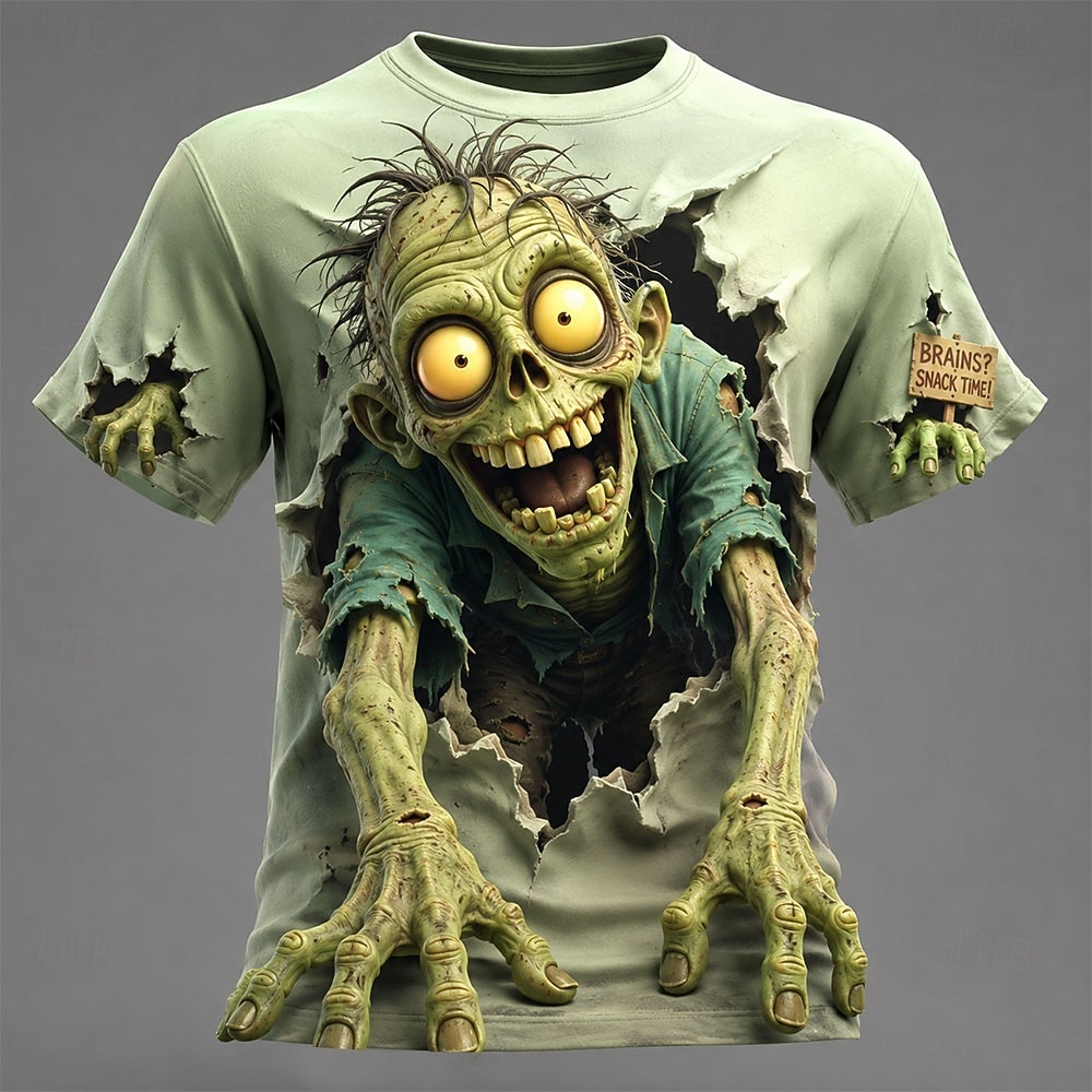 Zombie Snacks - تي شيرت رجالي بطباعة ثلاثية الأبعاد