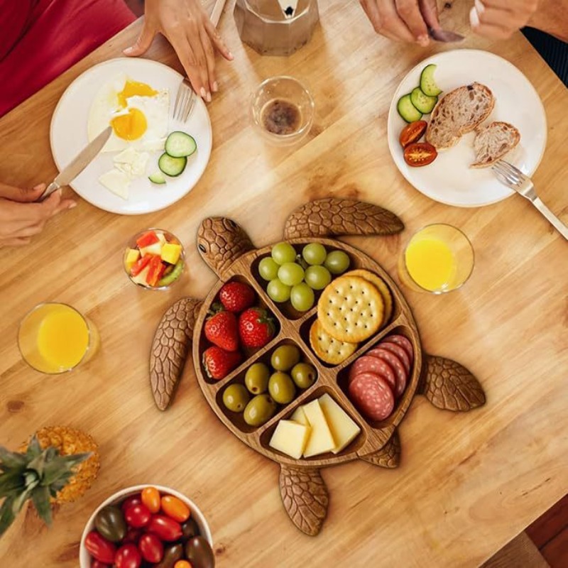 Food Platter Snacks - صينية تقديم الأخطبوط الخشبية، طبق طعام